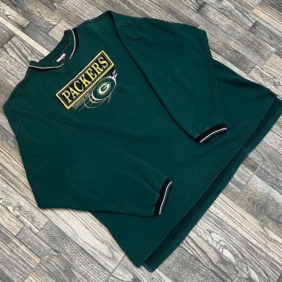 ๐ฅ๐ Vintage GREEN BAY PACKERS NFL Embroidered Crewneck Fleece Sweatshirt Sz 2XL - Picture 4 of 10